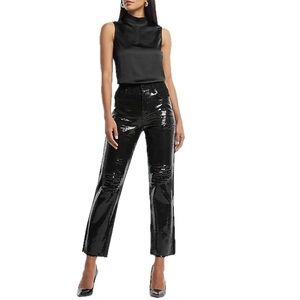 Express High Waisted Sequin Front Ripped Raw Hem Straight Ankle denim Jeans NWT